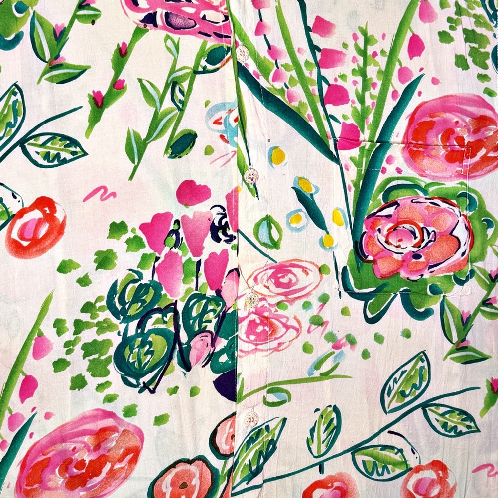 Vintage JAMS WORLD Men’s ENCHANTED Print Hawaiian Shirt Sz XL Floral 80s Rayon - Picture 2 of 10